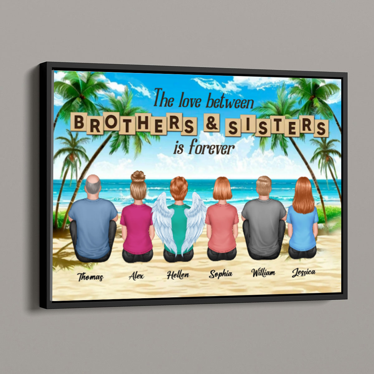 Personalized Brothers & Sisters Forever Poster or Canvas, Keychain, Plaque, Car Hanger,- Perfect Gift for Siblings, Memorial Keepsake