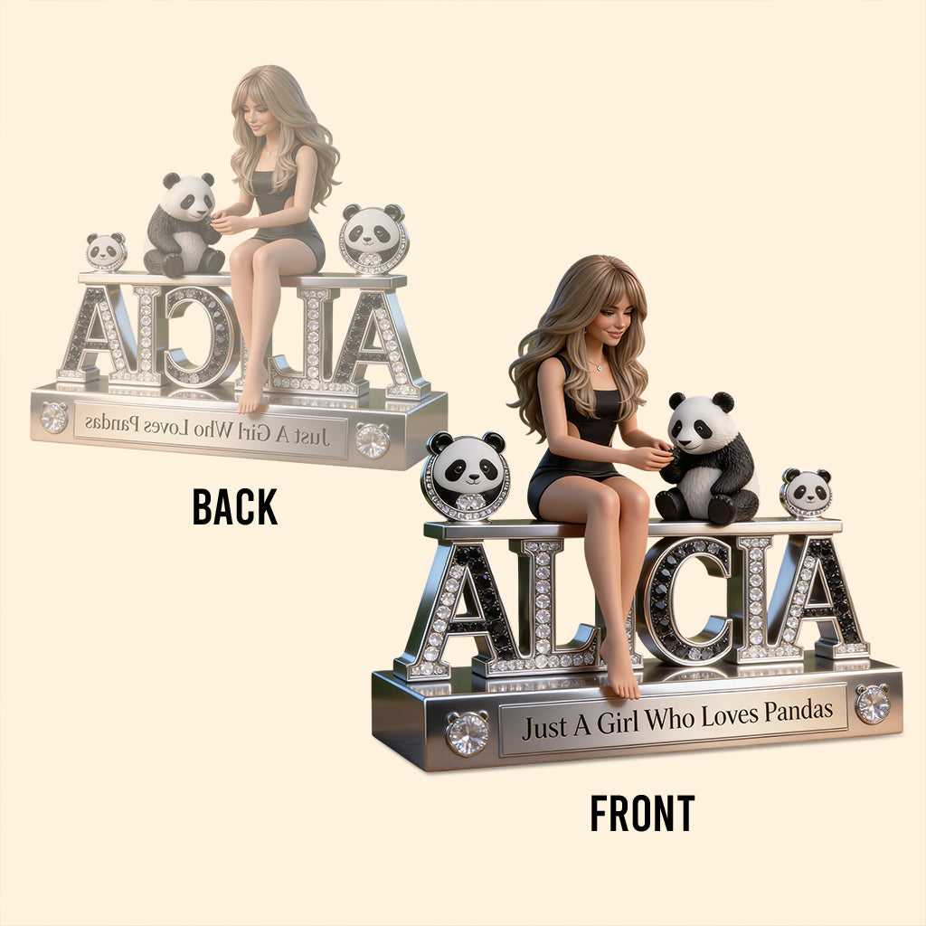 Love Animals - Personalized Panda Lover Custom Shaped Acrylic Plaque