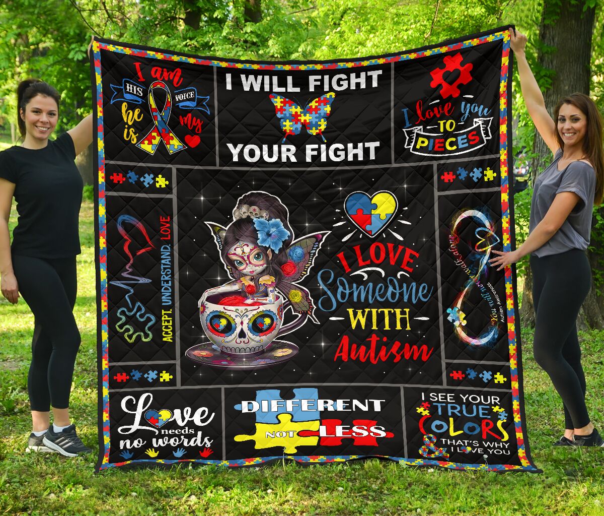 I Love Someone With Autism Autism Awareness Quilt 0622