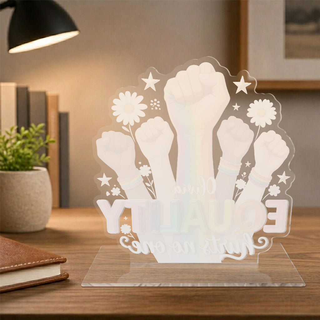 Equality Hurts No One - Personalized LGBT Support 2-Layer Acrylic Freestanding
