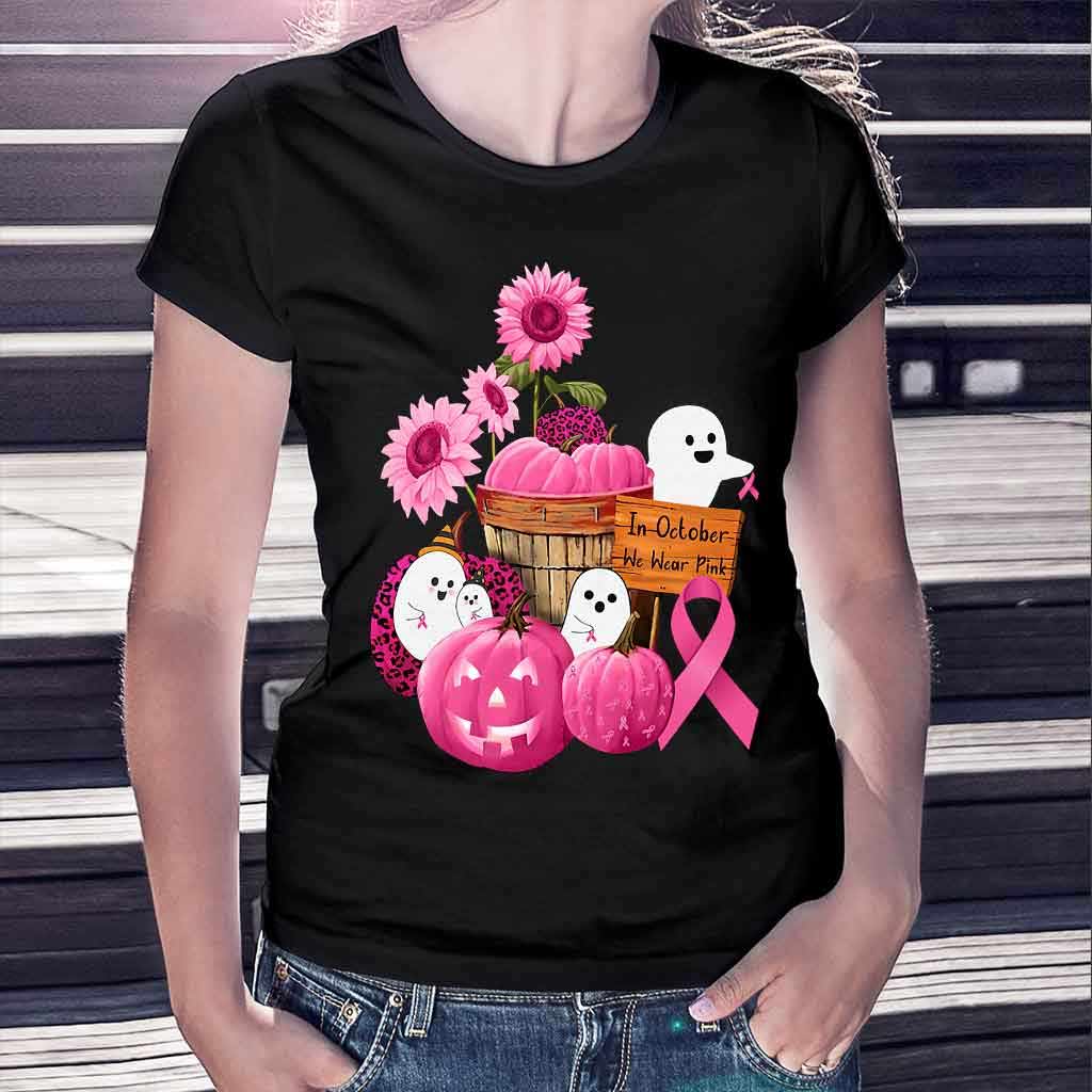 In October We Wear Pink Halloween  - Breast Cancer Awareness T-shirt And Hoodie 082021