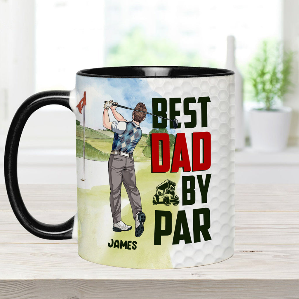 Best Dad by Par - Personalized Golf Accent Mug