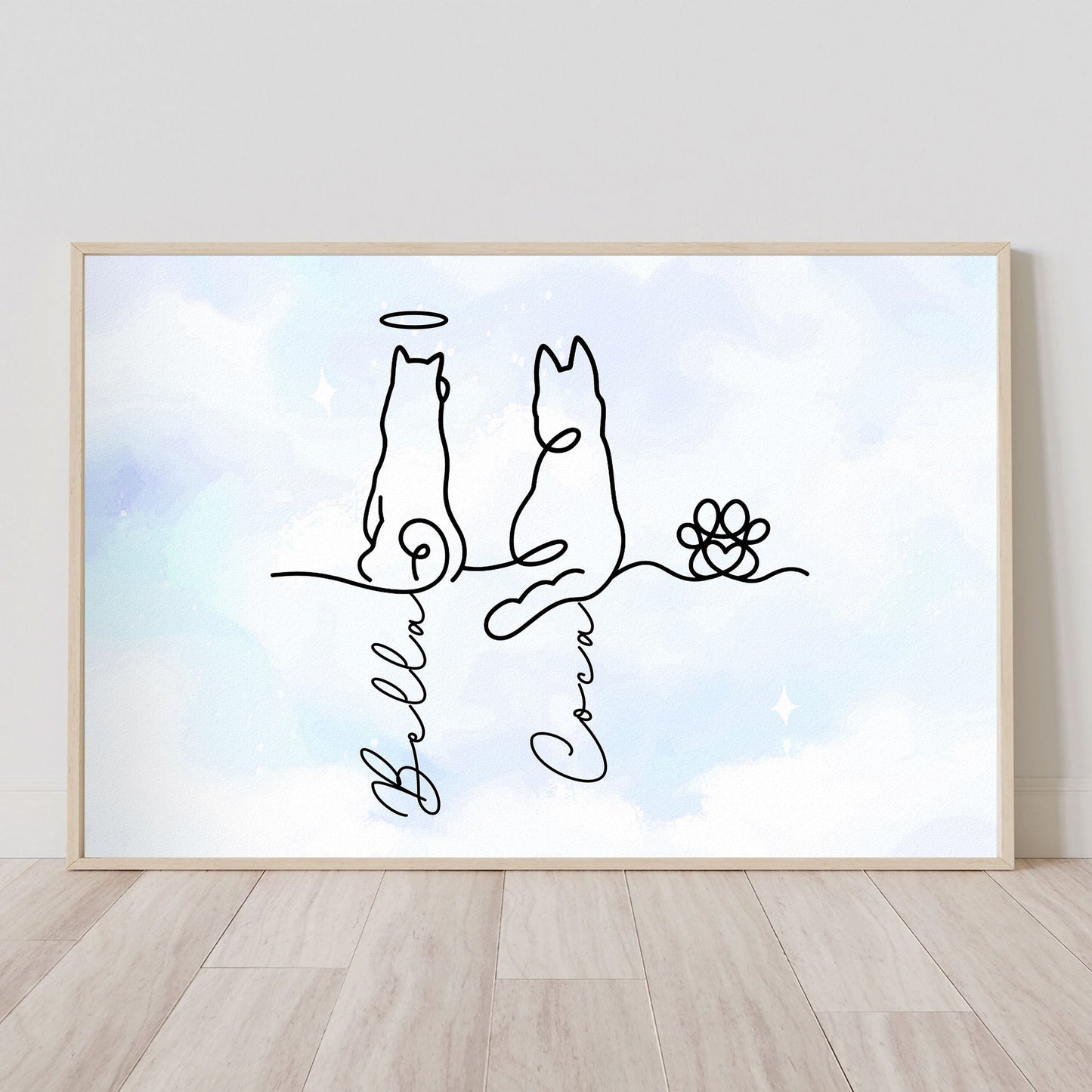 Minimalist Dog Line Art Poster – Memorial Pet Gift, Thoughtful Keepsake for Dog Lovers