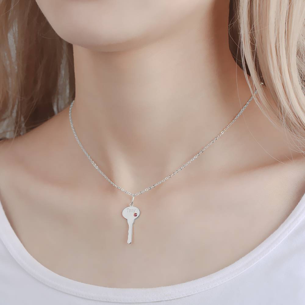 You Are My Key - Personalized Couple Engraved Name Couple Necklace