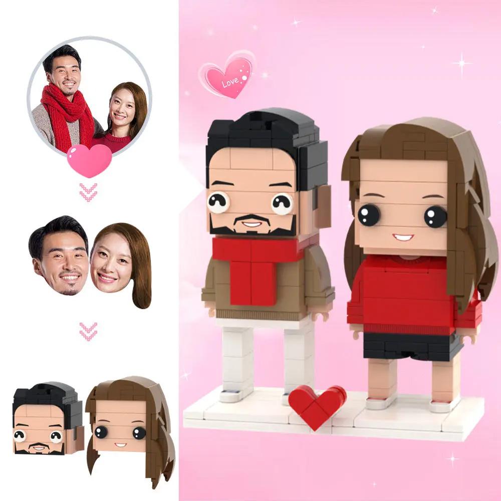 I Love You Forever - gift for husband, wife, boyfriend, girlfriend - Personalized Photos Brick Figures