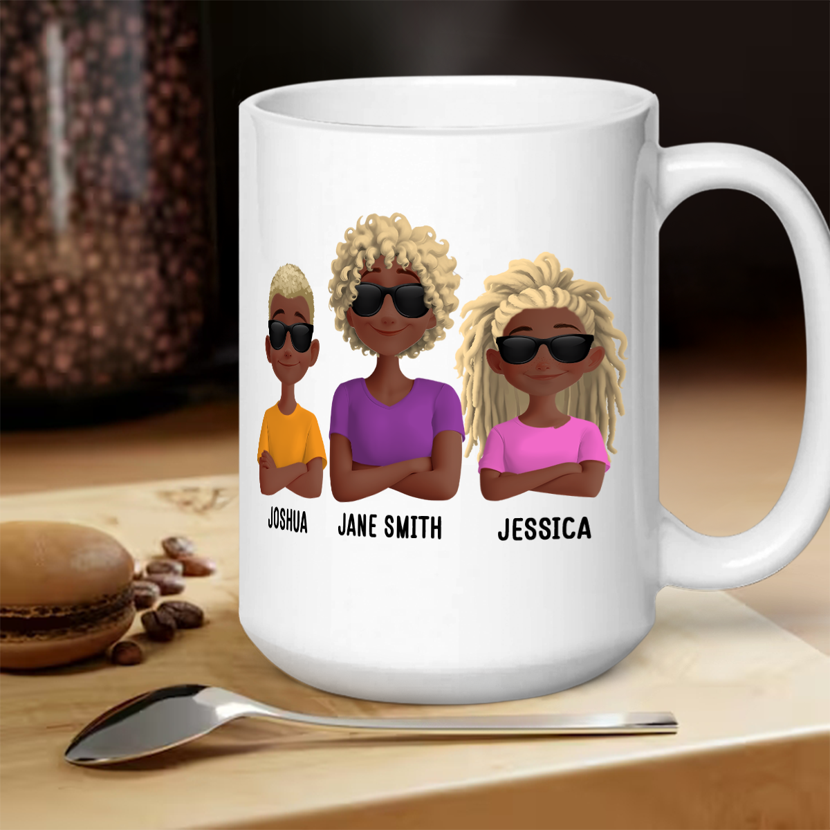 Like Mother Like Children – Customizable Cartoon Cup with Hand Gesture Design – Best Mother's Day Gift