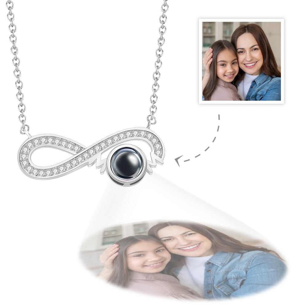 Gift for who lost a loved one - Personalized Infinity Symbol Projection Charm