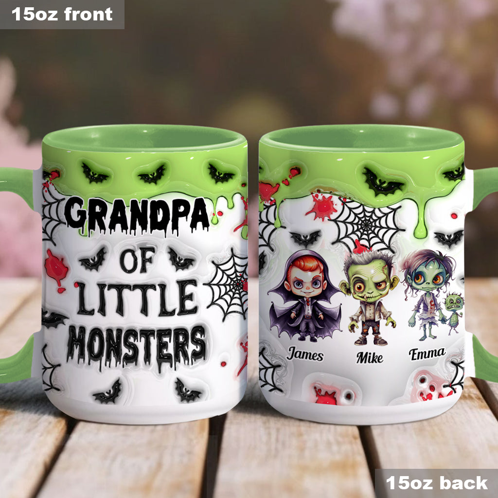 Grandpa Of Little Monsters Any Title - Personalized Grandpa Accent Mug