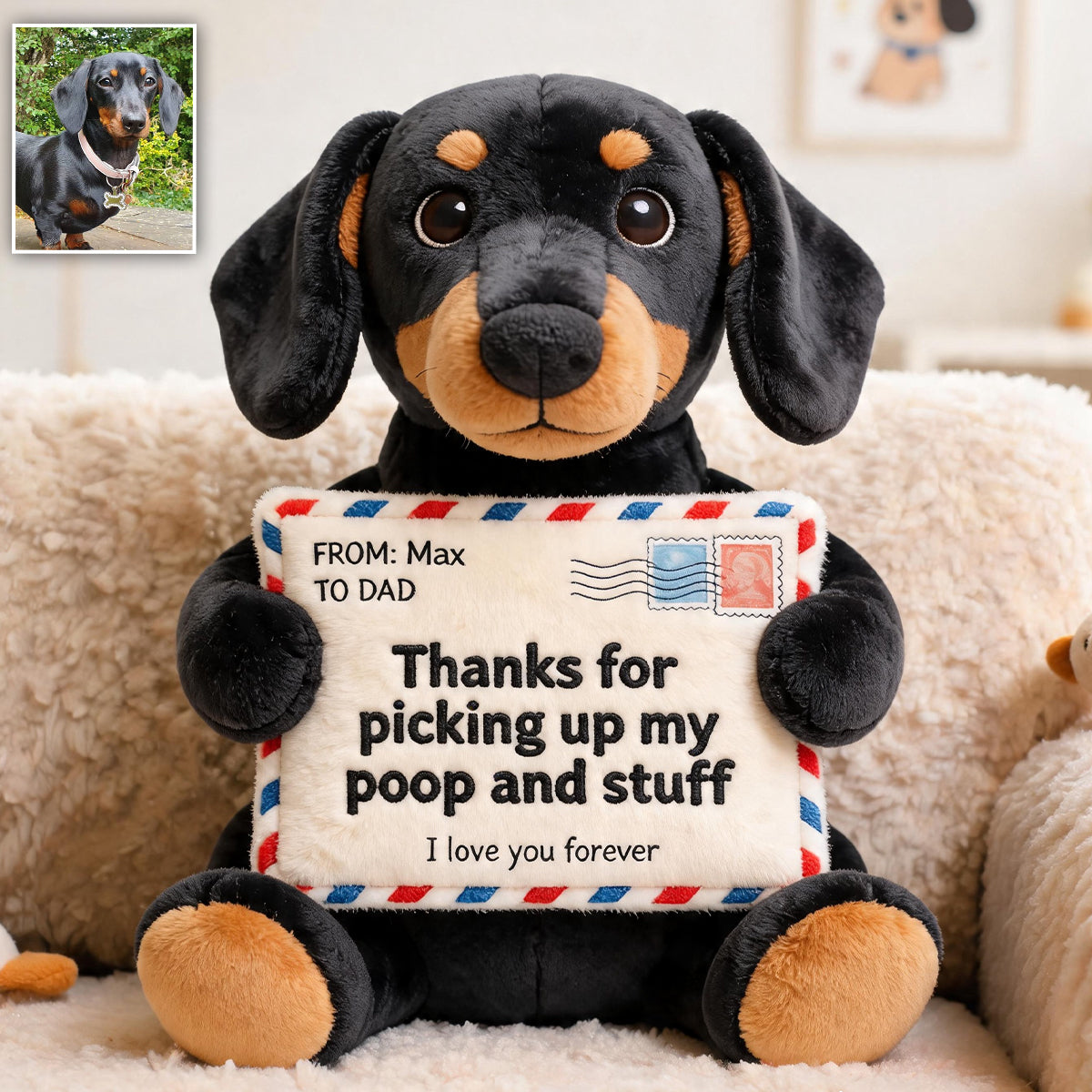 Letter For Dad And Mom - Personalized Dog Premium Faux Fur Pillow