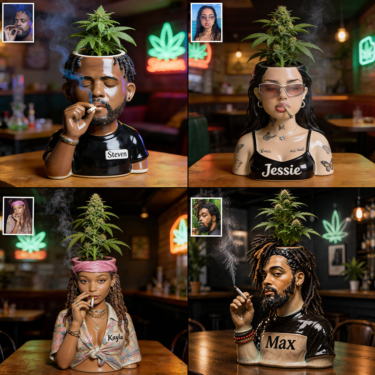 Green Paradise - Personalized Weed Acrylic Pot