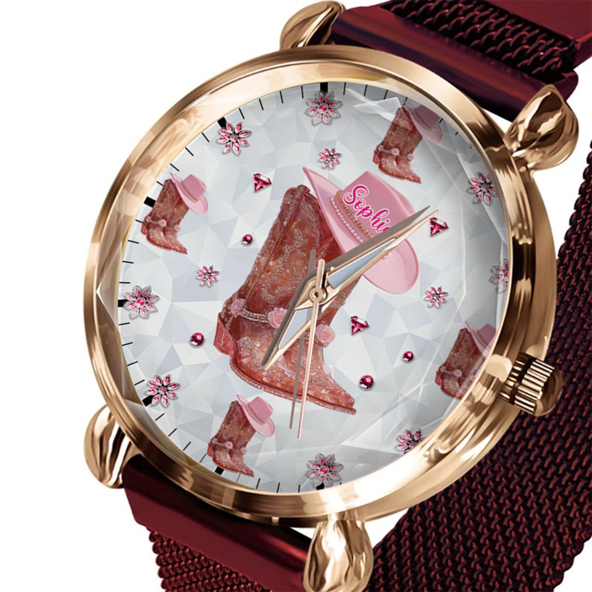 Floral Cowgirl - Personalized Cowgirl Women Hand Watch