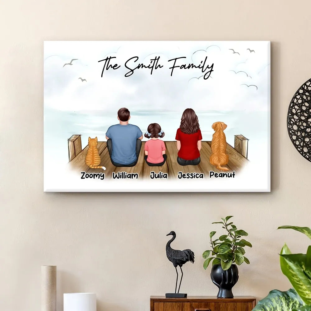 Warm Family Story, Personalized Canvas, Perfect Gift for Loved Ones