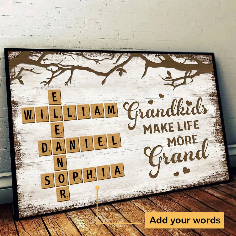 Personalized Family Poster for Grandparents and Grandchildren – Heartwarming Christmas Gift to Celebrate Generations of Love
