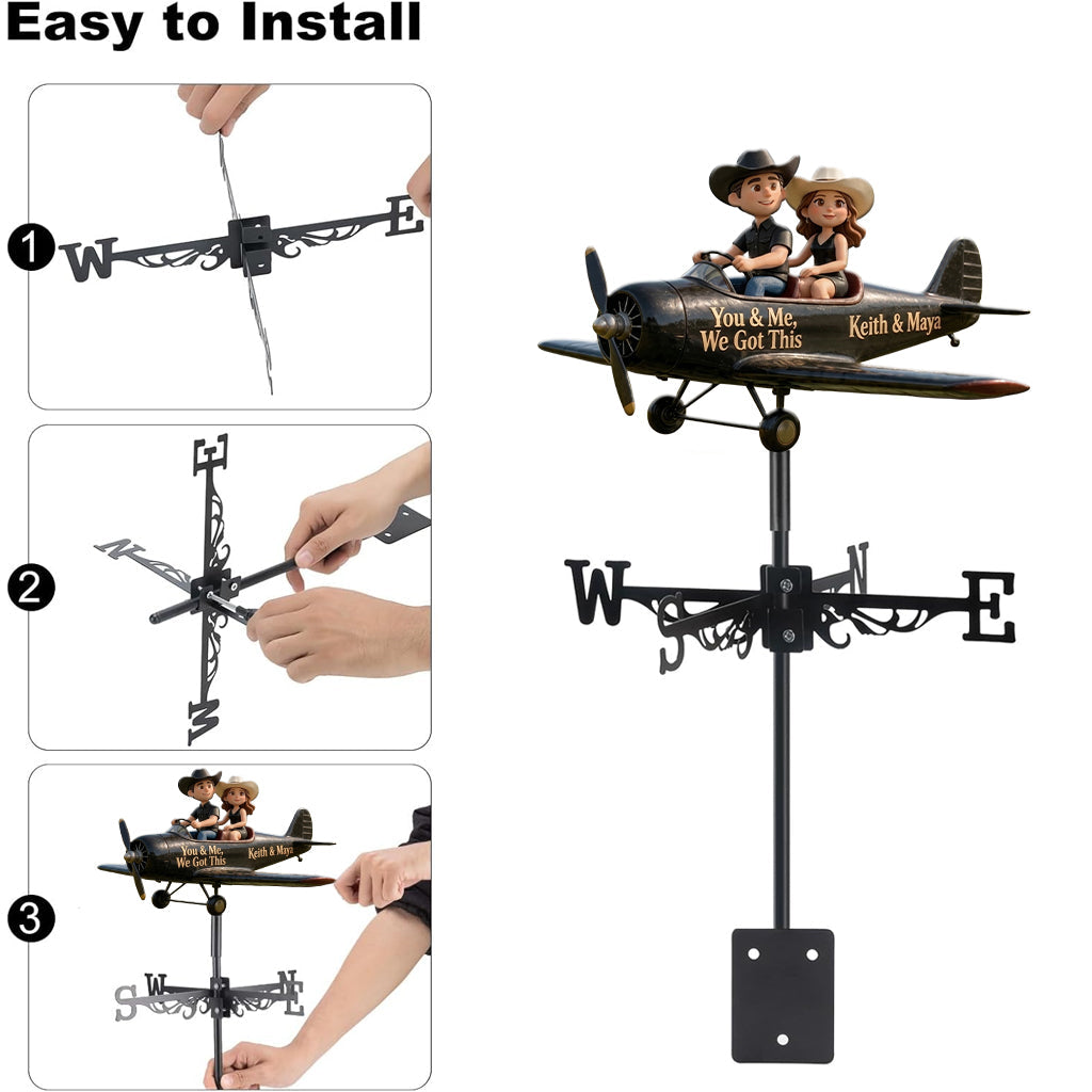 Airphane Couple - Personalized Couple Weather Vane