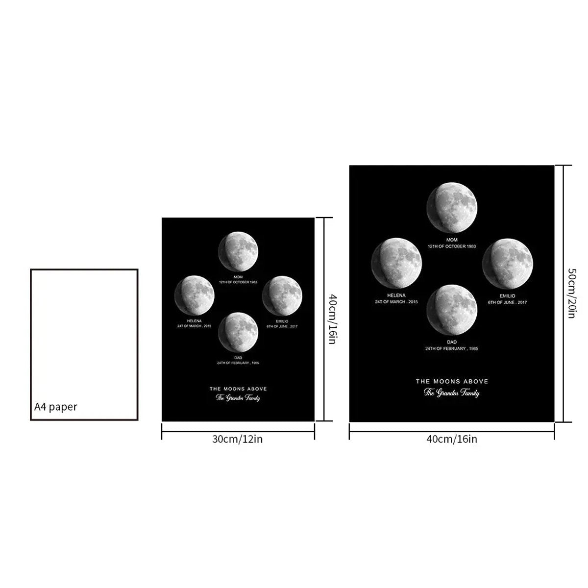 Custom Moon Phase And Message - Personalized Mother Moon Phase Poster
