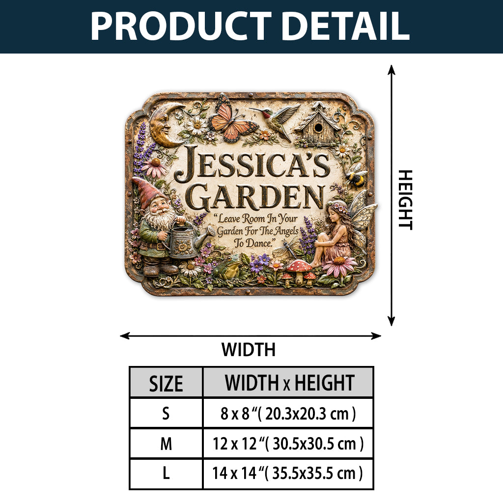 Leave Room In Your Garden For The Angles To Dance - Personalized Gardening 3D Printed Cut Metal Sign