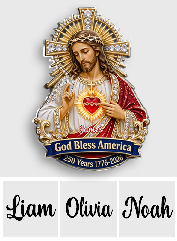 God Bless America - Personalized Christian 3D Embossed Enamel Pin