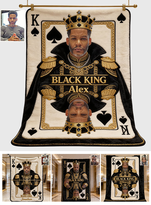 Black King - Personalized African American Blanket