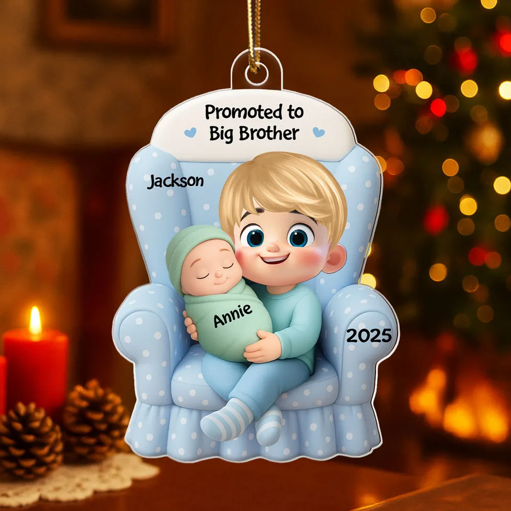 Personalized Acrylic Ornament Big Sister Promotion Gift Custom Baby Announcement Keepsake for Holiday Tree Decor