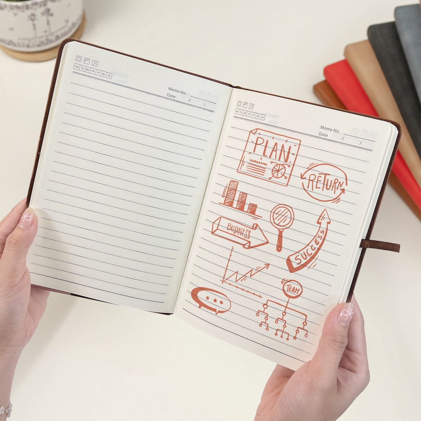 Custom Leather Journal for Appreciation – Sweet Walking Friends Design, Meaningful Gratitude Gift for Someone Who Makes a Difference