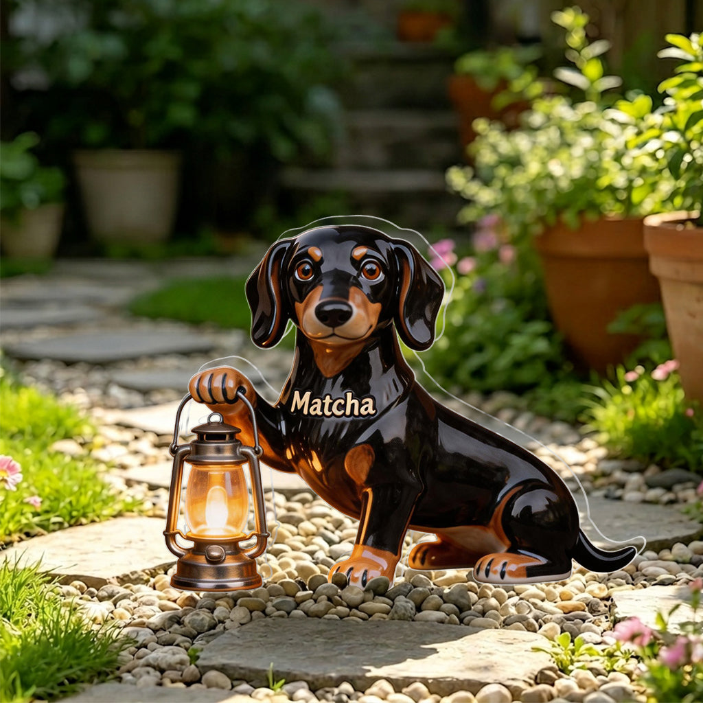 Always Waiting For You - Personalized Dog Solar Acrylic Light