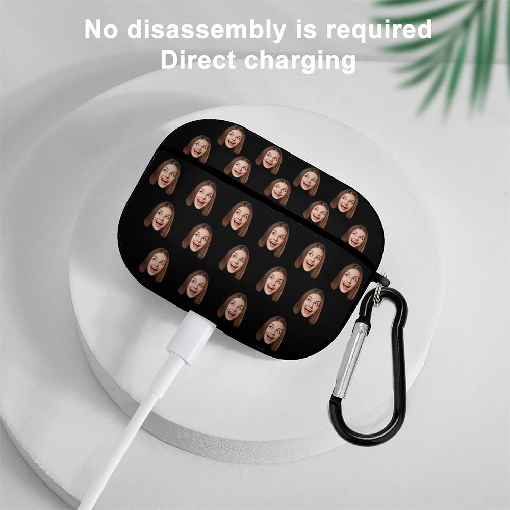 Custom Face Funny - Personalized Airpods Case Cover With Keychain