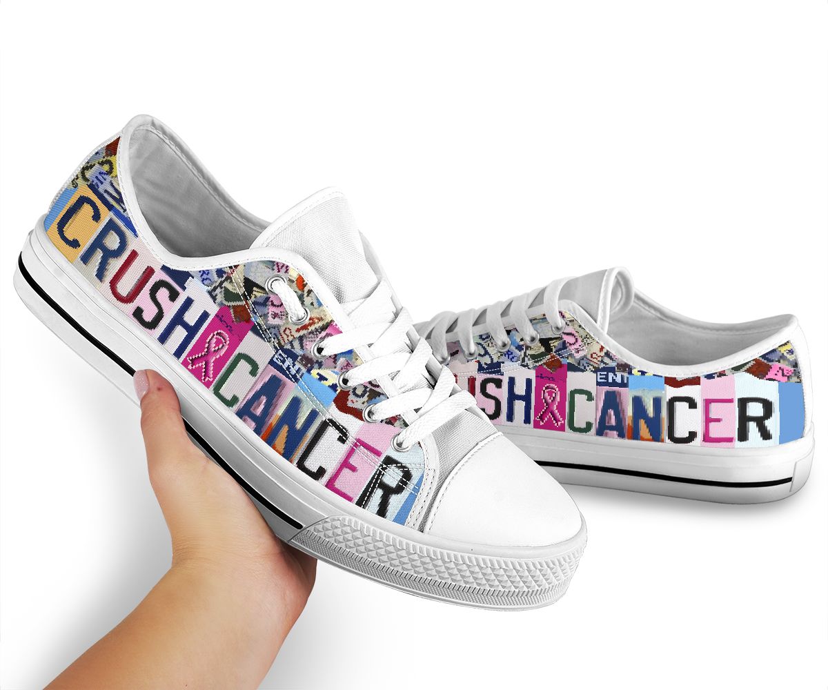 Crush Cancer Breast Cancer Awareness Low Top Shoes 0622