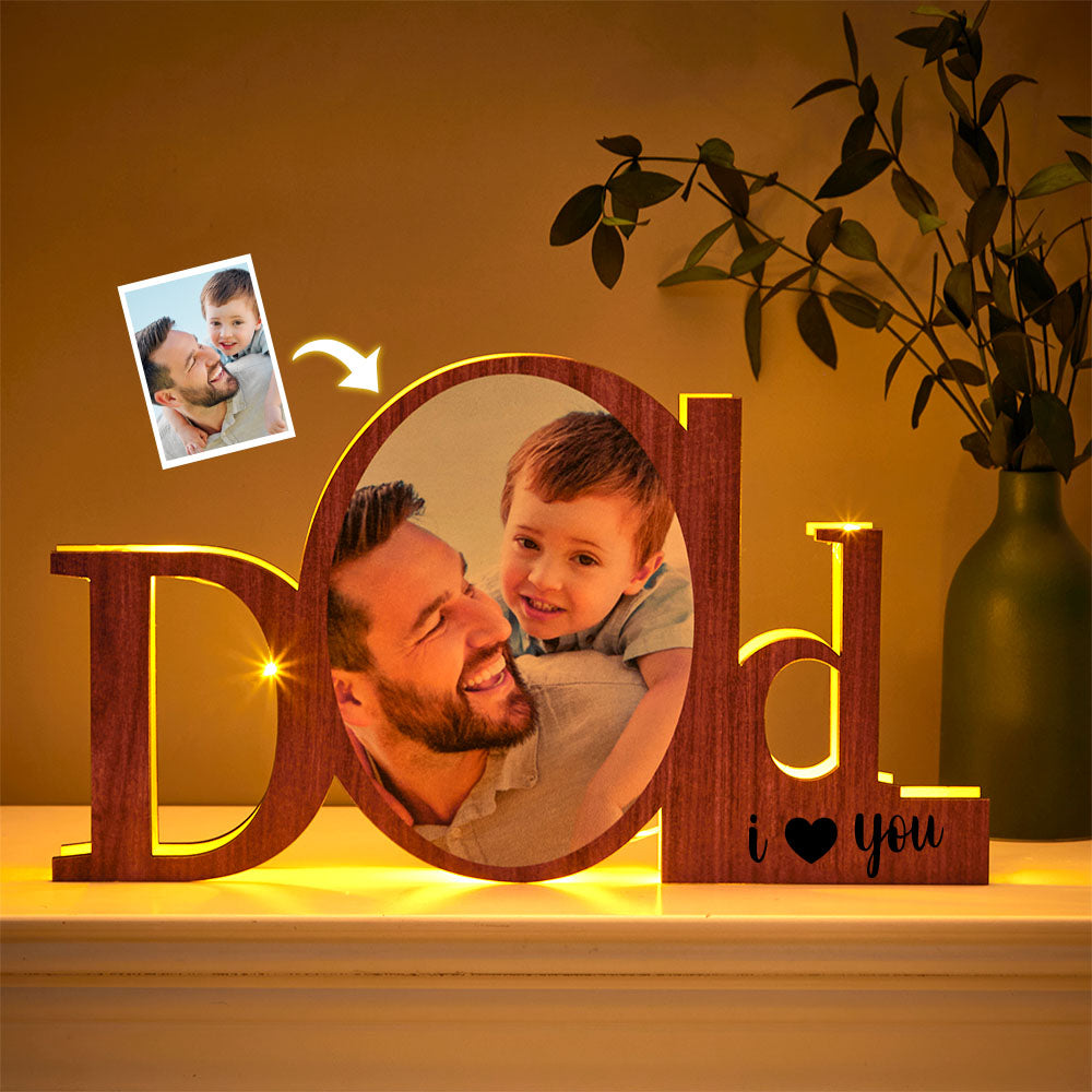 Custom Photo Dad Lamp - Personalized Father Lamp