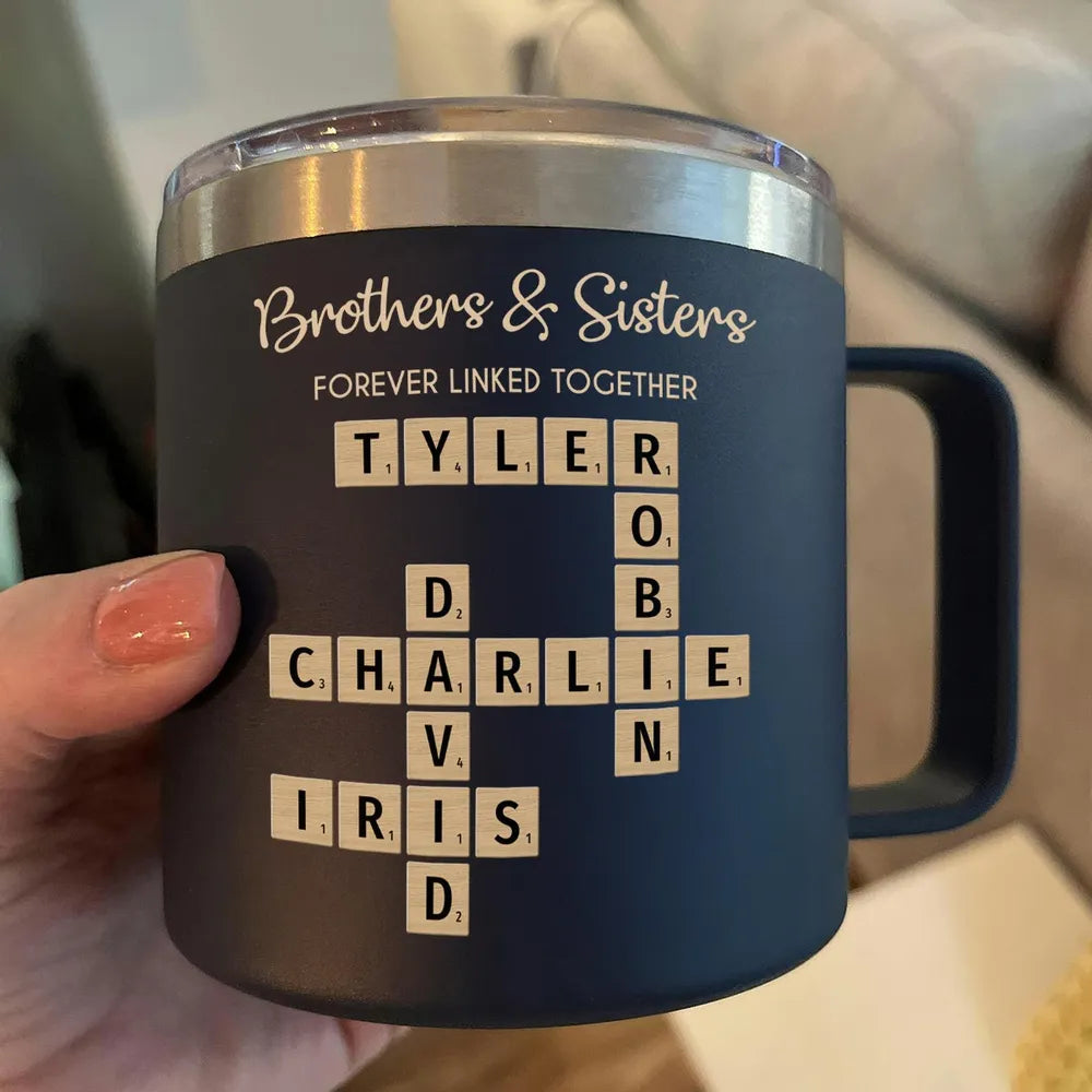 Brothers & Sisters Crossword Mug – A Heartwarming Gift Celebrating Family Bonds