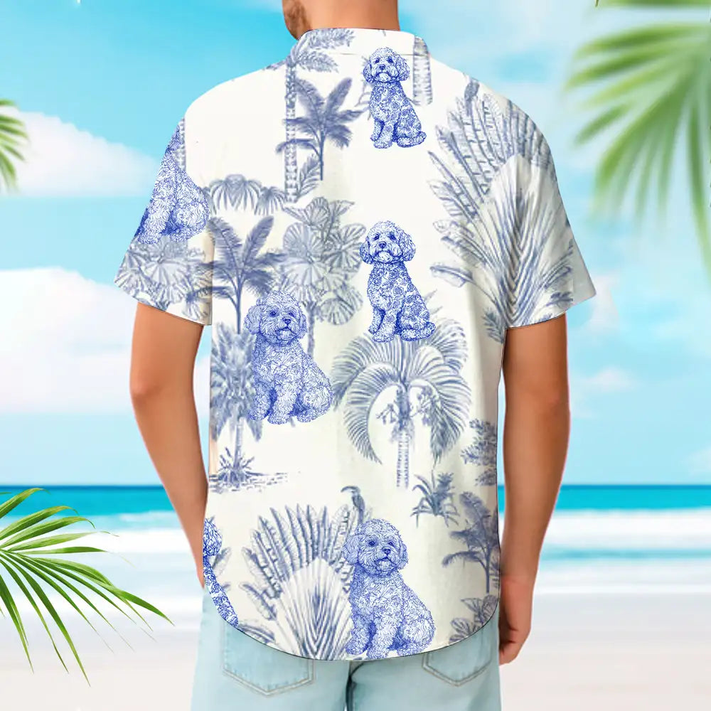 Custom Dog Hawaiian Shirt – Breathable Linen Blend Beachwear for Dad, Husband or Son