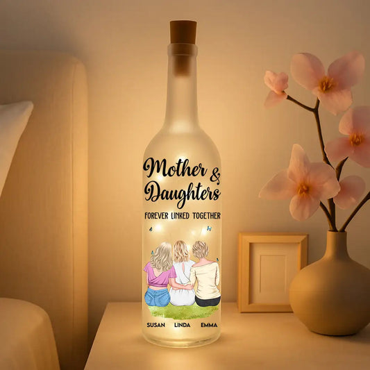 Custom Hugging Figures Bottle Lamp – Mother and Child Forever Bonded Light-Up Gift