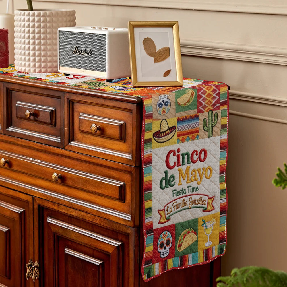 Home Decor Cinco de Mayo Outdoor, Indoor - Personalized Cinco de Mayo Table Runner