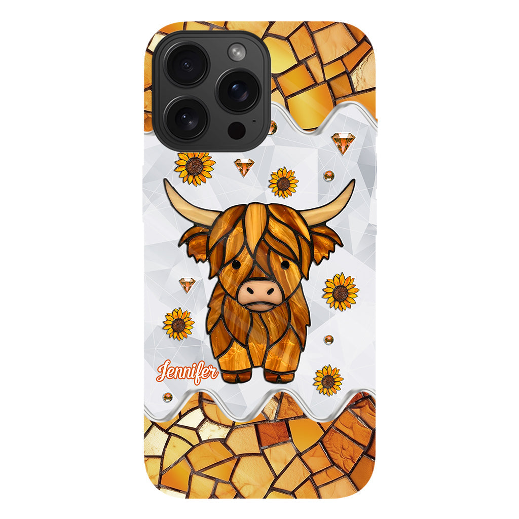 Adorable Highland Cow - Personalized Highland Cow Full Print Phone Case