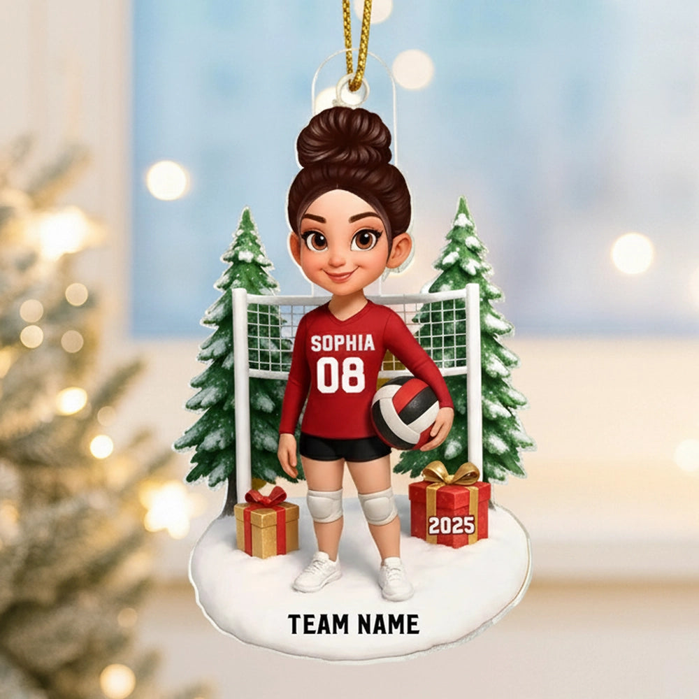 Volleyball Player Acrylic Ornament – Festive Tree Decor, Perfect Gift for Athletes