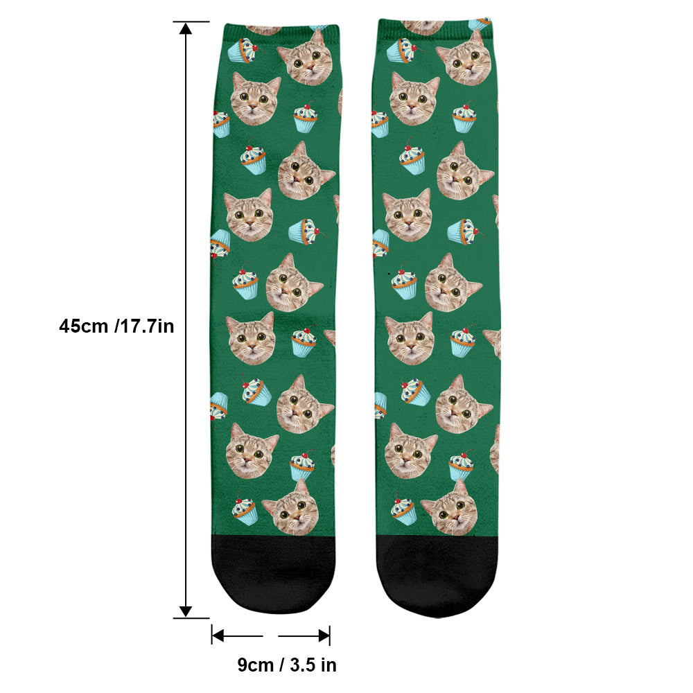 Funny Icon Pattern - Personalized Cat Socks