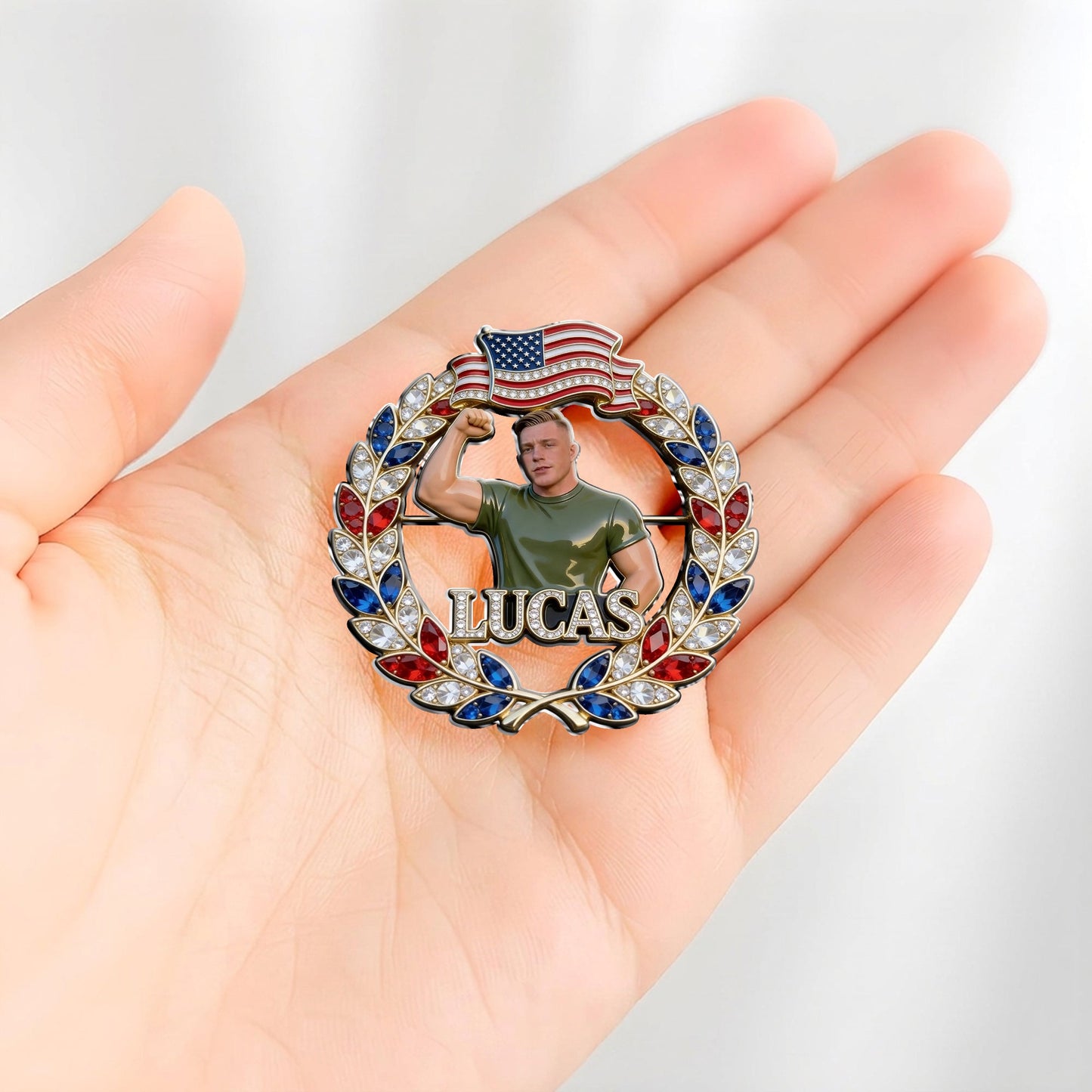 Celebrate 4th Of July - Personalized Family 3D Embossed Enamel Pin