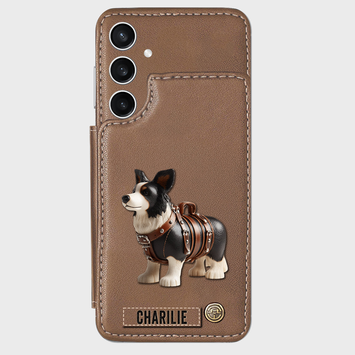 Cute Border Collie - Personalized Dog Wallet Phone Case