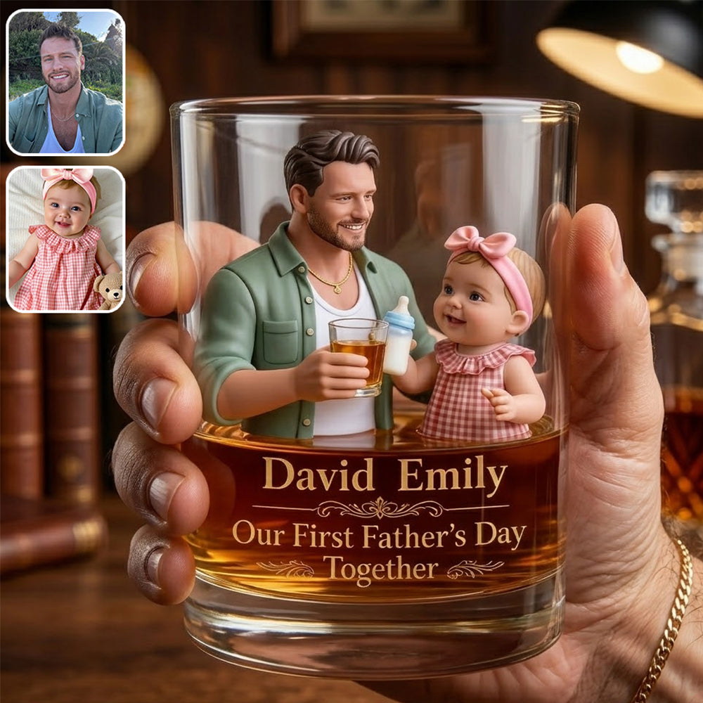 First Father's Day Together - Personalized Father Whiskey Glass
