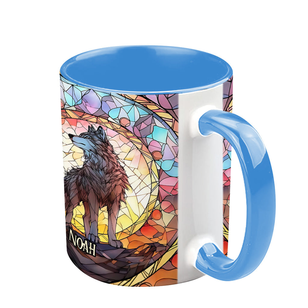 Fierce Spirit - Personalized Wolf Accent Mug