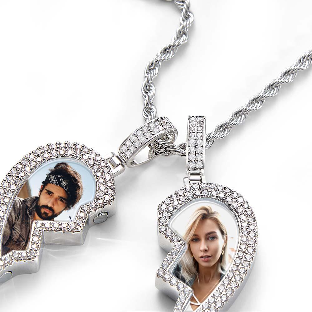 I Love You Forever - Personalized Couple Black Filter Photo Necklace