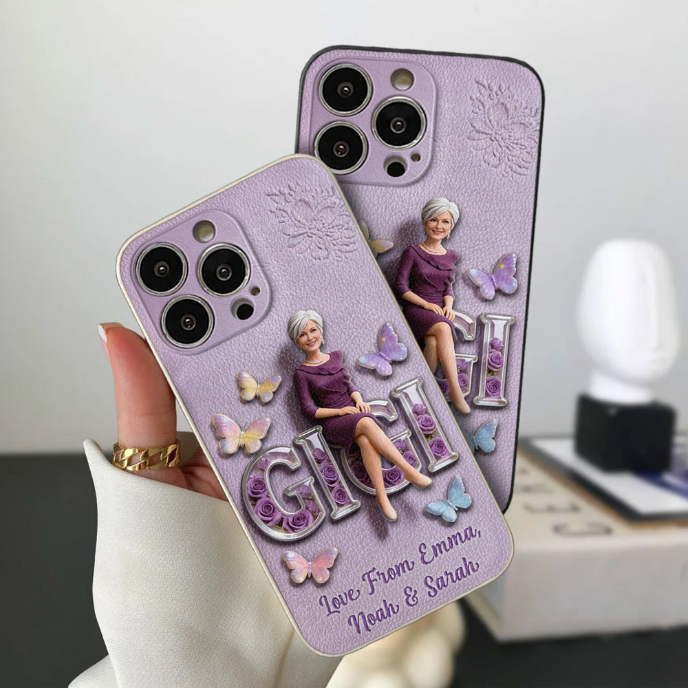 Custom Any Photo - Personalized Mother 3D Embossed Leather Phone Case