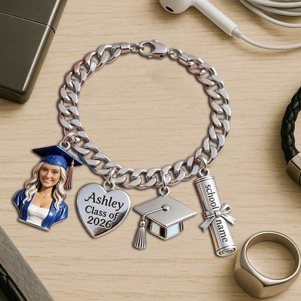Class Of 2026 - Personalized Graduation Bracelet With Charms