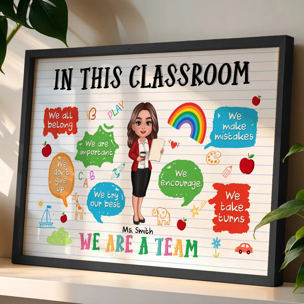 In This Classroom We Are a Team – Personalized Teacher Poster
