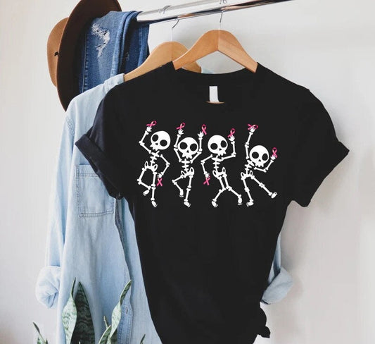 Dancing Skeletons Breast Cancer Shirt Breast Cancer Awareness T-shirt & Hoodie 0924