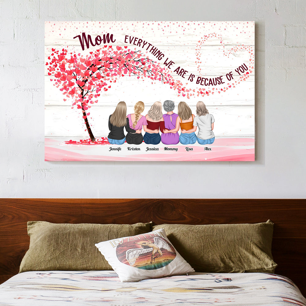 Personalized Mother & Daughters Canvas/Poster - Everlasting Bond Gift