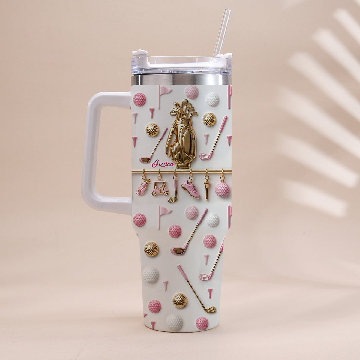 Live Love Golf - Personalized Golf Tumbler With Handle