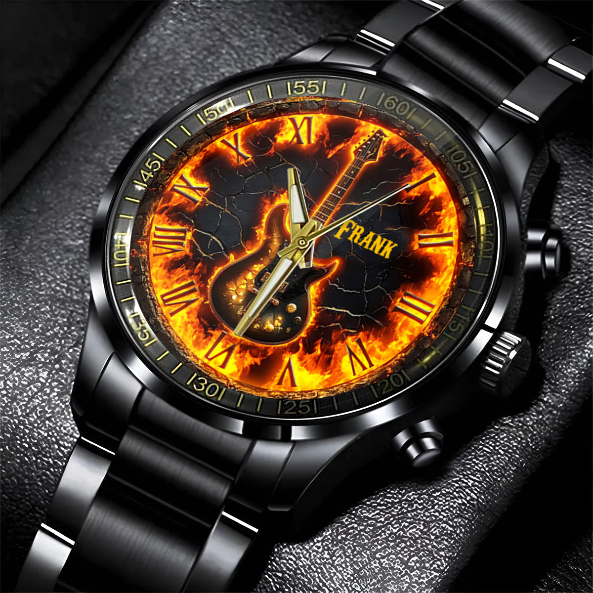 Fire Guitar - Personalized Guitar Hand Watch