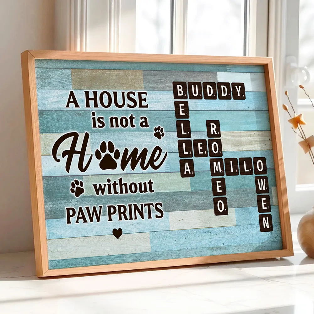 Custom Pet Poster with Dog Names - Personalized Canvas for Pet Lovers