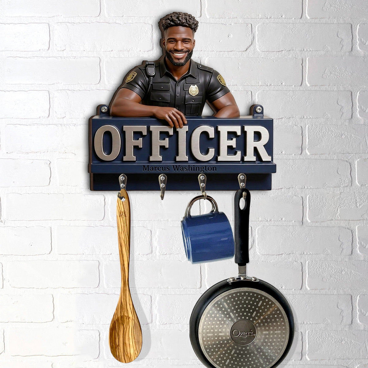 Any Photo - Personalized Police Officer Custom Shaped Hanging Rack