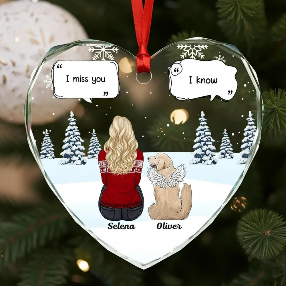 Personalized Crystal Heart Pet Memorial Ornament